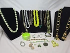 Vtg Now Green Mixed Bulk Costume Jewelry Lot Necklace Bracelet Earrings #1023