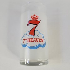 Vtg 7th Heaven Seagrams 7 Crown 1 Drinking Glass Frosted White Cloud  4.75" Whis
