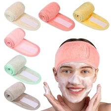 obeoby 6 Pack Spa Facial Headbands for Women, Adjustable Face Wash Headband C...