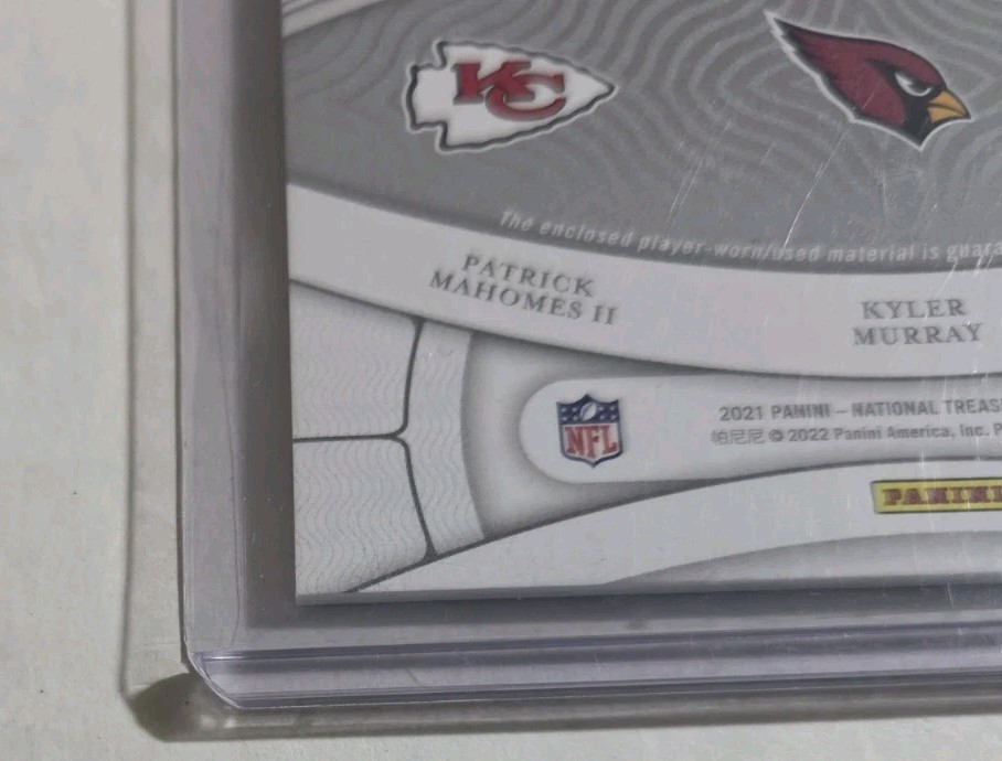 Josh Allen, Mahomes, Murray /99 2021 National Treasures NFL Gear Trio Materials view 10