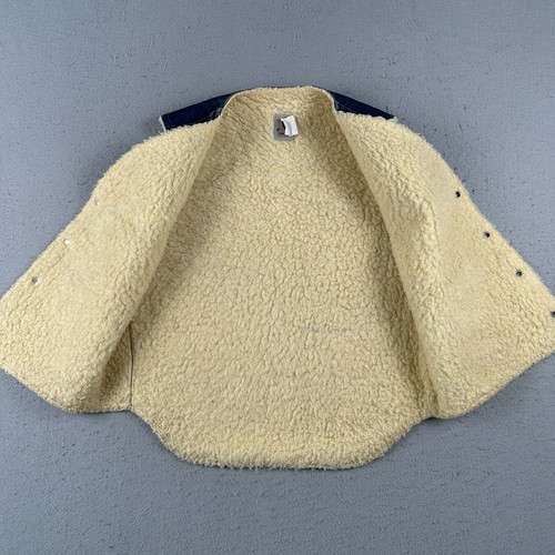 Vtg 80s Carhartt Sherpa Lined Denim Vest Men’s Medium Blue 8SV Workwear - Picture 8 of 16