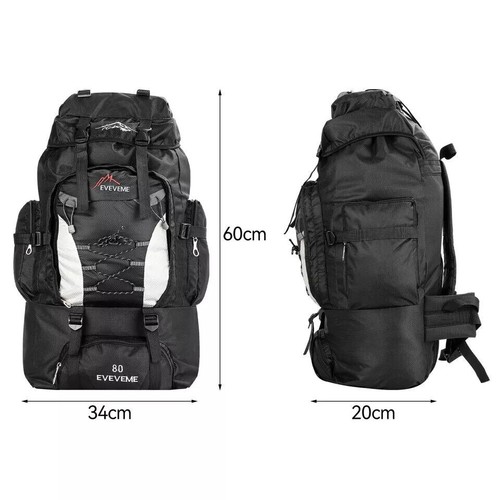 80L Extra Large Hiking Camping Backpack Rucksack Waterproof Travel Luggage Bag - Picture 2 of 22