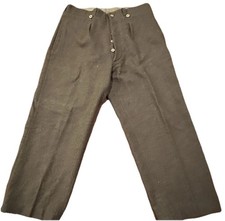 Vintage French Army Wool Trousers Interwar Pre-WWII c1920s 1930s Button Fly