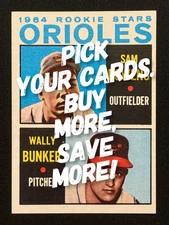 1964 TOPPS BASEBALL CARD SINGLES #200 - 299 - COMPLETE YOUR SET - UNGRADED COND.