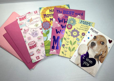 Lot of 5 HALLMARK + others MOTHER'S DAY CARDS from Kids Assorted w/ Envelopes