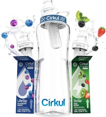 Cirkul 32oz aromatisierte Wasserflasche Starter Kit Navy Deckel + 2 Flavour Pods