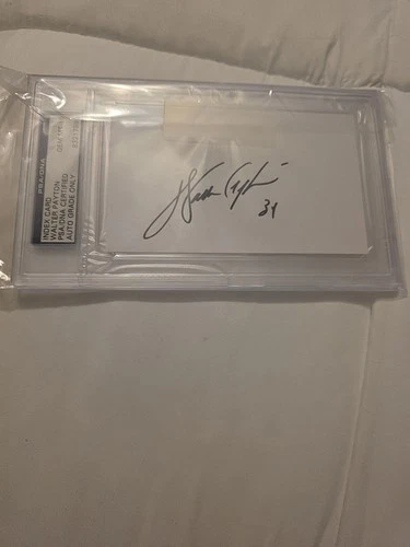 Walter Payton Signed Index Card PSA DNA Gem MT 10 Autograph, Chicago Bears, HOF