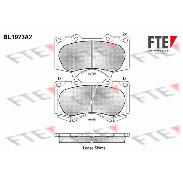 FTE BremsbelÄGe Satz Vorne Passend FüR Mitsubishi Pajero Toyota 4 FJ Fortuner HI-image