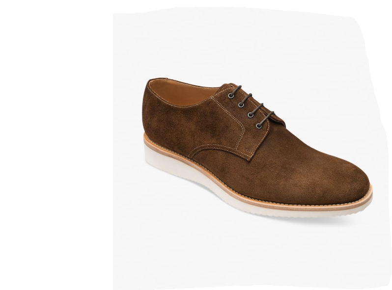 SAOLA Scarpe derby Loake uomo Adder Polo marrone scamosciato vestibilità F suola EVA £ 199 autentiche