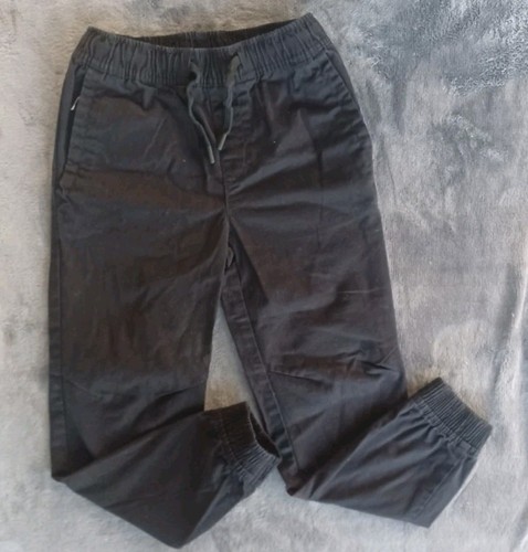 Boys Black Jogger Pants Size 6-7 Small Woven Draw String Wonder Nation