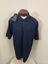 Adidas Climalite Men's L Blue White Short Sleeve Golf Polo Shirt New With Tags