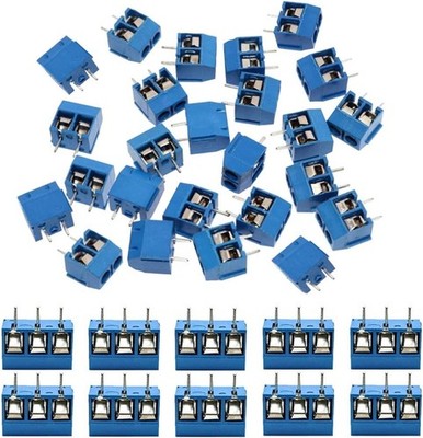 60pcs 5mm Pitch 2 Pin 3 Pin PCB Mount Screw Terminal Block Connector 50x2 Pin