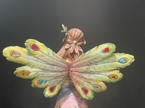 Montefiori Collection Fairy Woman Wings 10.5” Tall Feathers Peacock Butterflies - Picture 15 of 24