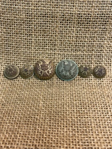Six Dug Relic Civil War Eagle Staff Officers Buttons From Vicksburg Mississippi