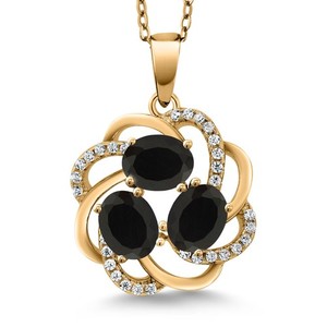 Authentic 18K Yellow Gold Plated Silver Gemstone Birthstones 3 Stone Spiral Pendant