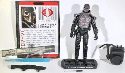 COBRA VIPER COMMANDO + Acc & File Card   2009 GI Joe 3.75 Inch 1:18 Scale ROC