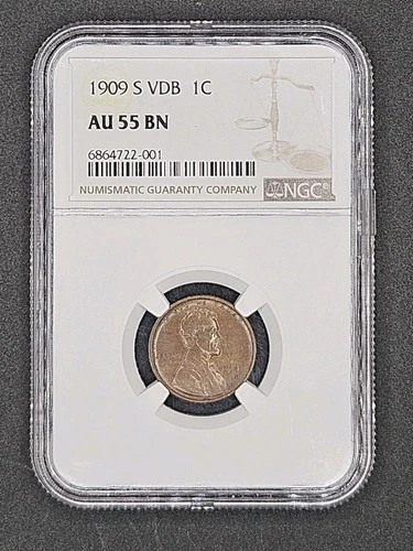 1909-S VDB Lincoln Wheat Cent | NGC AU55