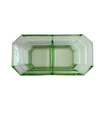 Indiana Glass Divided Relish Uranium Green Vaseline Dish Depression