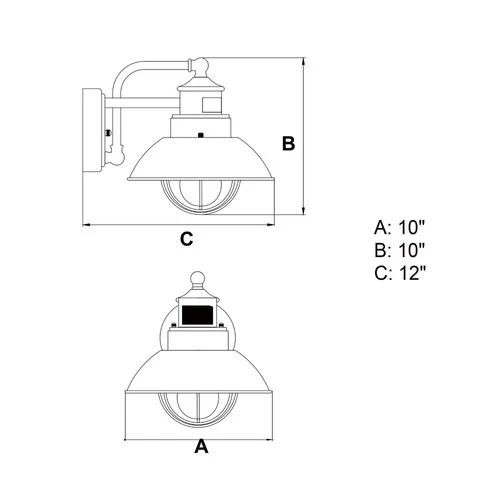 Harwich 1-Light Outdoor Motion Sensor in Coastal and Barn Style 10 Inches Tall - Picture 13 of 13