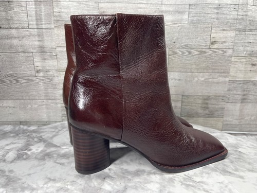 Adolfo Dominguez Boots Women 6.5M Shoes Brown Leather Block Heel Ankle Bootie - Picture 3 of 20