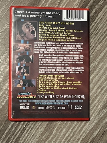 The Killer Must Kill Again (1975) DVD Mondo Macabro Giallo Horror - Picture 2 of 3