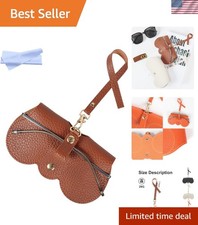 Compact Leather Sunglasses Case with Protective Lining - Perfect for Travel