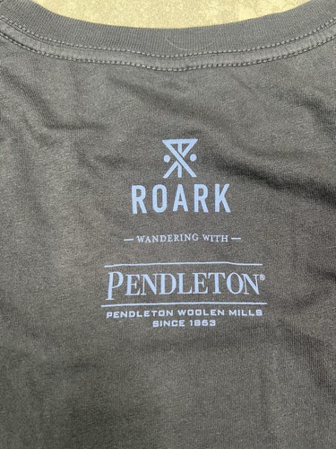 T-shirt Roark X Pendleton SS Pocket nera uomo taglia media nuova con etichetta - Foto 4 di 6