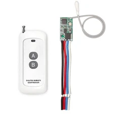 1CH Mini Relay Wireless Switch, 433Mhz, 984FT, DC 6V 12V 24V, RF Transmitter