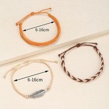 3pcs/set Braided Colorful Rope Anklet Set Anklet Bohemian Style 