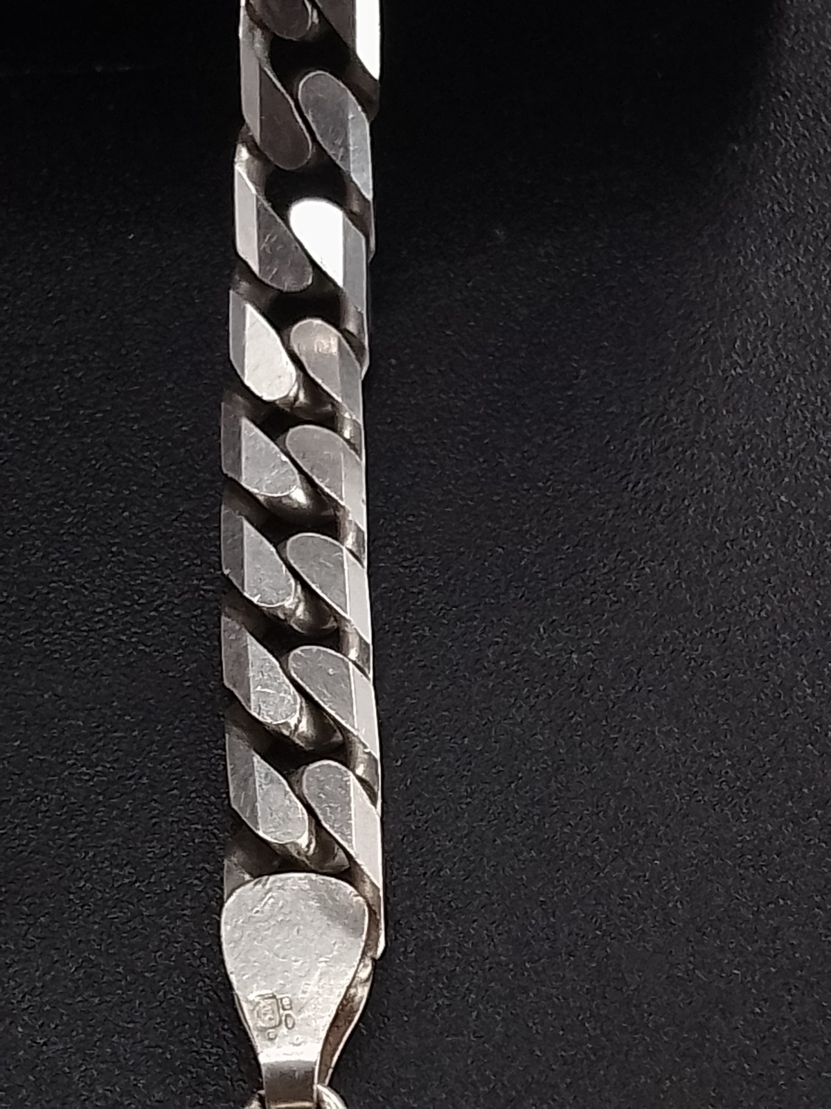 Men's Vintage Sterling Siilver Curb Chain Bracelet 8.5 Inch 14g image 5