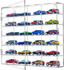 Acrylic Display Case for Hot Wheels, Car Storage for 1/64 Scale Diecast Cars, Ma