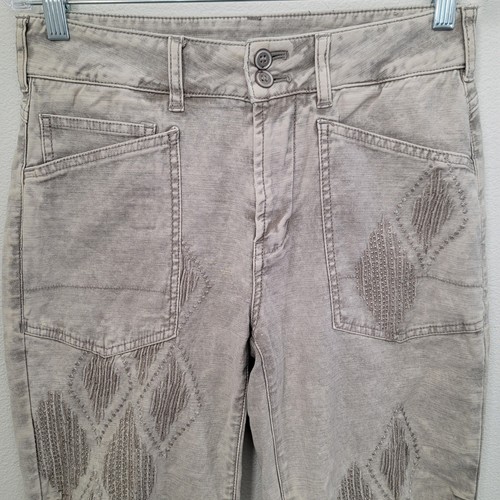 Pantaloni Pilcro Anthropologie taglia 26 The Wanderer ricamati boho gamba larga utility - Foto 7 di 22