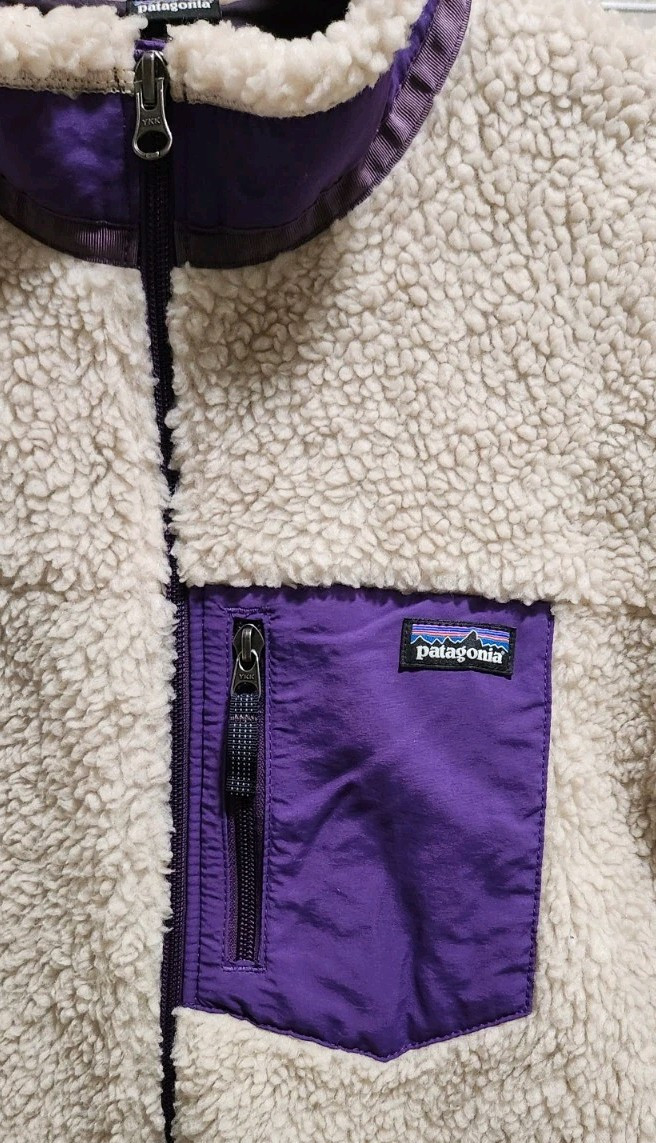 patagonia レトロX 16-18 kids xxl パタゴニア パープル Kid's Patagonia | Retro-X Fleece Jacket | Natural with