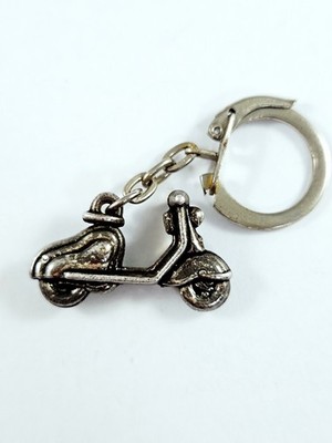 Porte-clés 3D Miniatur Scooter Vespa Lambretta Aluminium Silber Vintage 1960er