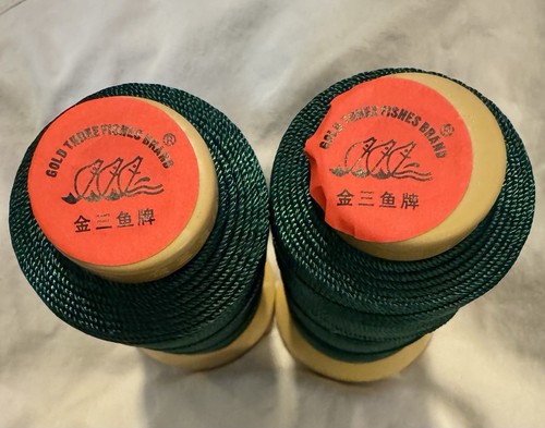 Lot Of 2~Golden 3 Fishes Brand~Machine Embroidery/Sewing Thread~1000m~Green - Picture 4 of 7