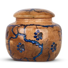 Wood Pet Urns for Dog/Cat Ashes - Small 10 Cu/in Resin Decorative Small, Pot