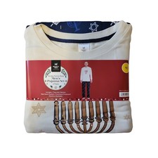 Member's Mark Men's Holiday Family Sleep Long Sleeve  Pant Pajama Set Ivory