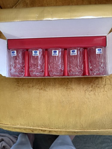 Jin Ju Kyung Halbkristall Apertif/Schnapsglas. New Old Stock. 5er Set. - Bild 1 von 7