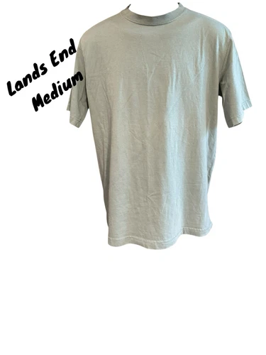 Aqua Turquoise Light Green Blue Lands End Short Sleeve T-Shirt Fit Sz Medium