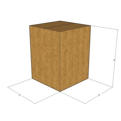 100 6x6x8 Kraft Brown Corrugated Shipping Boxes 32 ECT Single-Wall New