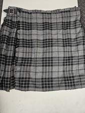 Grey Black Scottish Kilt Tartan Plaid Kilt Mens Size 42 Renaissance Festival