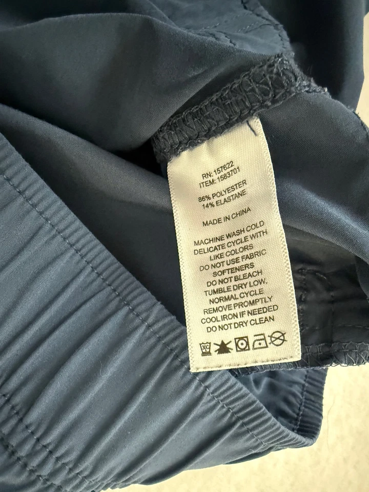 EDDIE BAUER blue lightweight pull on pants w pockets Women's L - Image 4 of 4