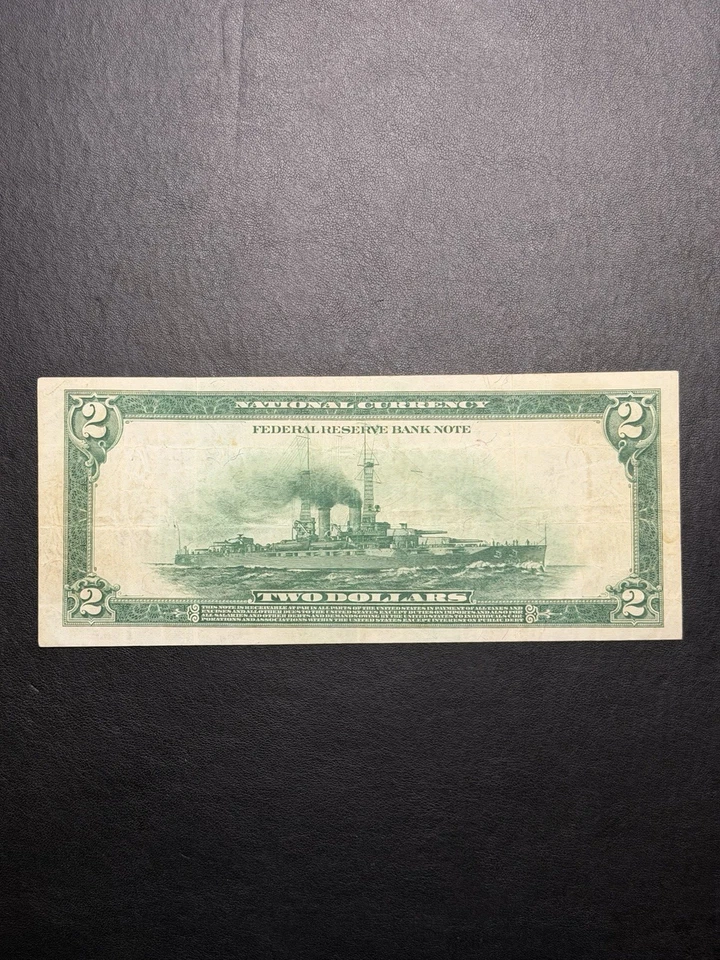 $2 1918 Dallas, Texas Federal Reserve Bank Note | FR. 776 | Battleship | VF+ - Image 2 of 3