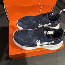 Nike Flex Runner 3 GS Slip On Shoes Midnight Navy White Youth Size 12C