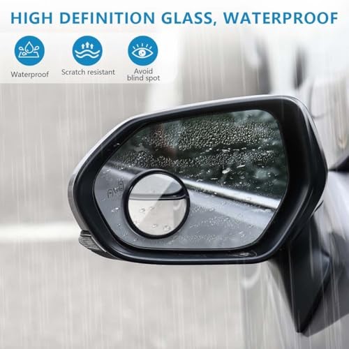 Paquete de 4 espejos retrovisores para coche punto ciego ángulo ajustable HD vidrio lado redondo trasero - Imagen 7 de 8