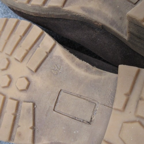 Womens Riding Boots Sz 42 Brown Suede Round Toe Lace Up Casual Mid Calf Portugal - Picture 7 of 9