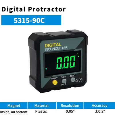 Mini Electronic Digital Protractor 360° Inclinometer Angle Measurement Tool