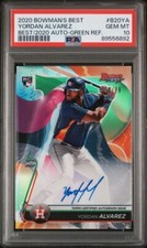 2020 Bowman's Best Green Refractor Yordan Alvarez RC /99 PSA 10 AUTO ASTROS