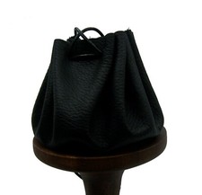 Lederbeutel Handtasche 8x6,5cm schwarz Mittelalter Geldkatze Geldbeutel Tabak
