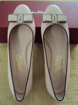 NWB - SALVATORE FERRAGAMO VARA STITCH PINK CALF LEATHER | eBay